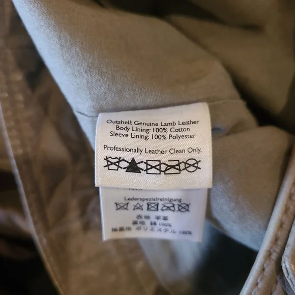 Women's Eddie Bauer Lamb Leather Jacket Medium Light Grey - Picture 9 of 15